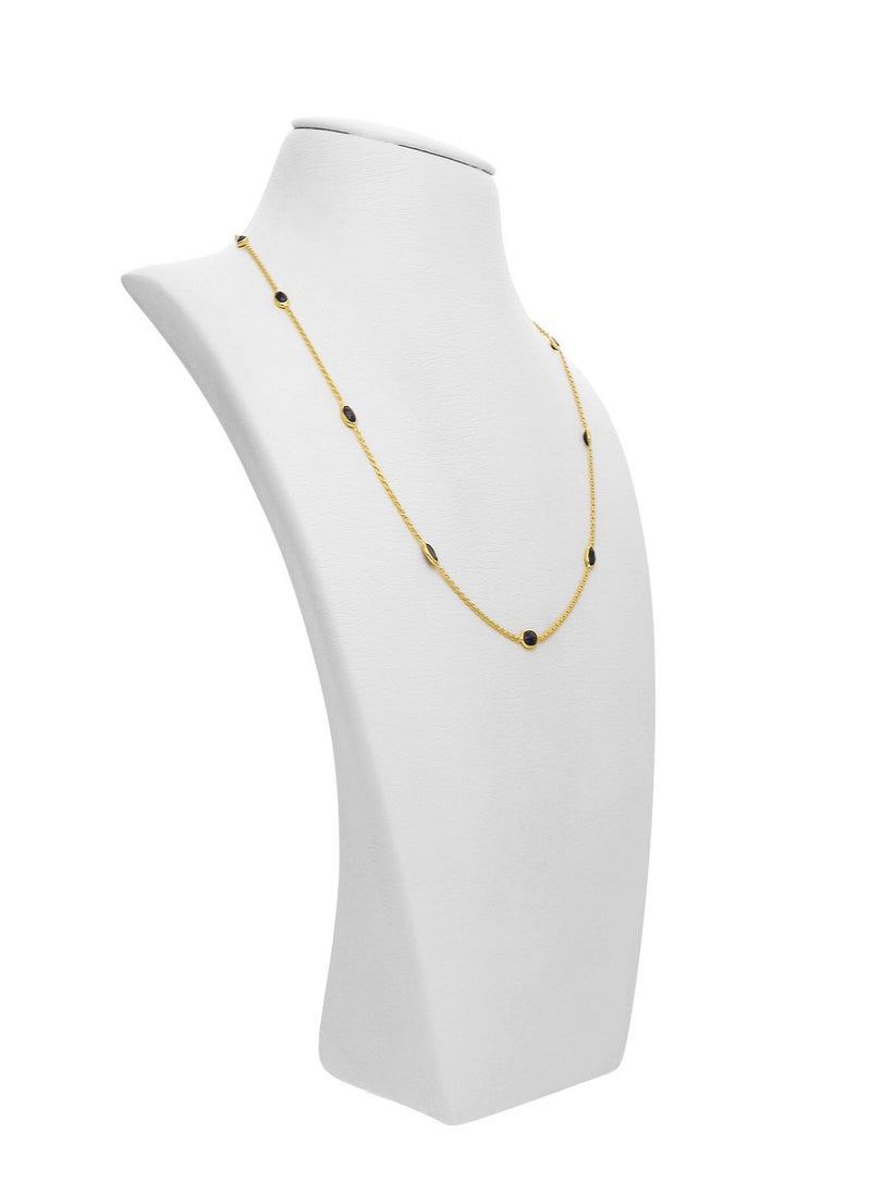 Malabar Gold and Diamonds 22 Carat 916 Purity Yellow Gold Gemstone Necklace PGNGEN006CH1_Y_18 For Women  - Image 3