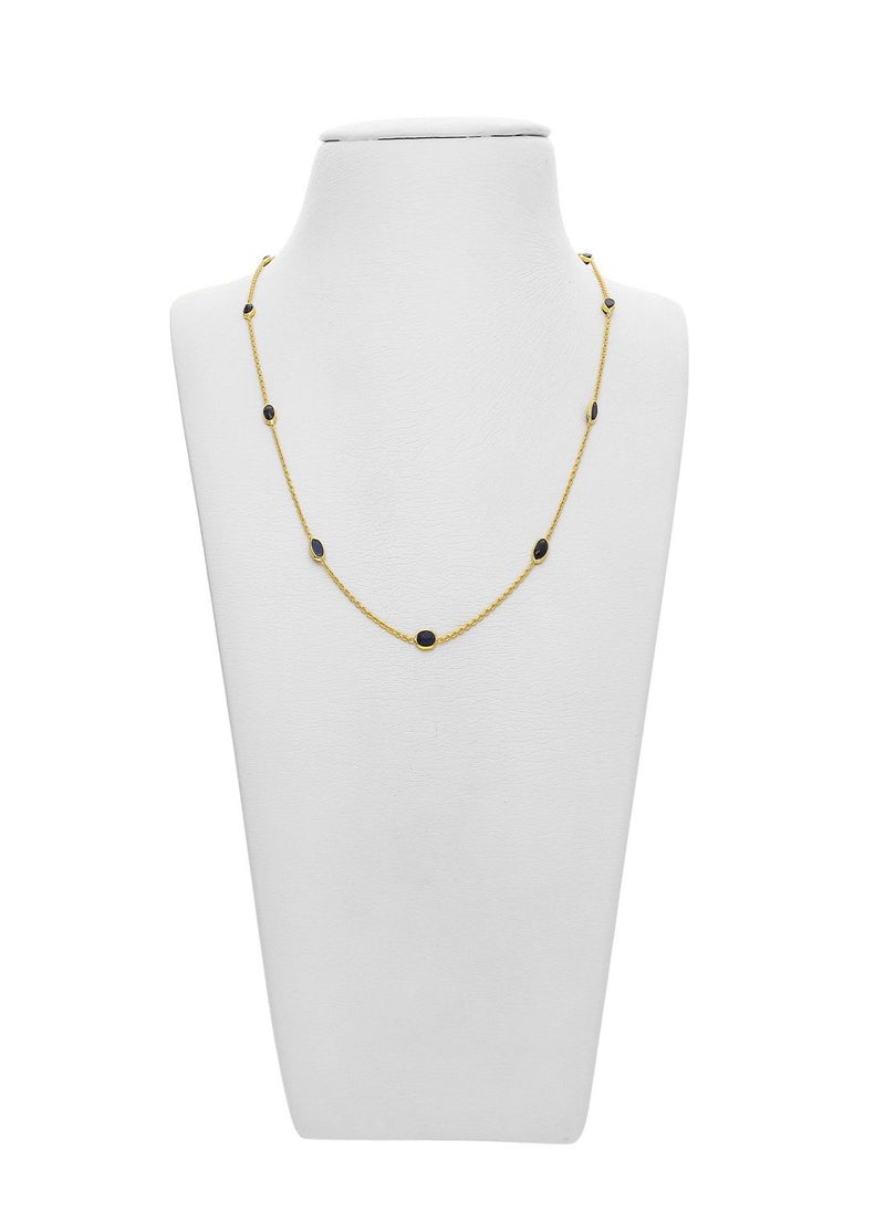 Malabar Gold and Diamonds 22 Carat 916 Purity Yellow Gold Gemstone Necklace PGNGEN006CH1_Y_18 For Women  - Image 2