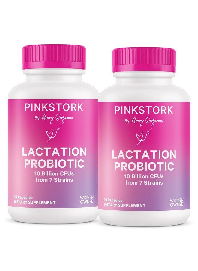 Pink Stork Lactation Probiotic - 10 Billion CFUs Multi Strain Postnatal Probiotics for Breastfeeding Women - Support Breast Milk & Gut Health, Postpartum Essentials, 60 Capsules - Image 1