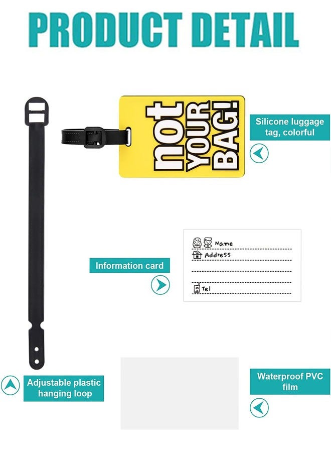 Luggage Tags, 4 Pcs Travel Baggage Bag Tags Suitcase Instrument Tag Suitcase Identifier Labels with Name ID Card Travel Accessories - Image 3