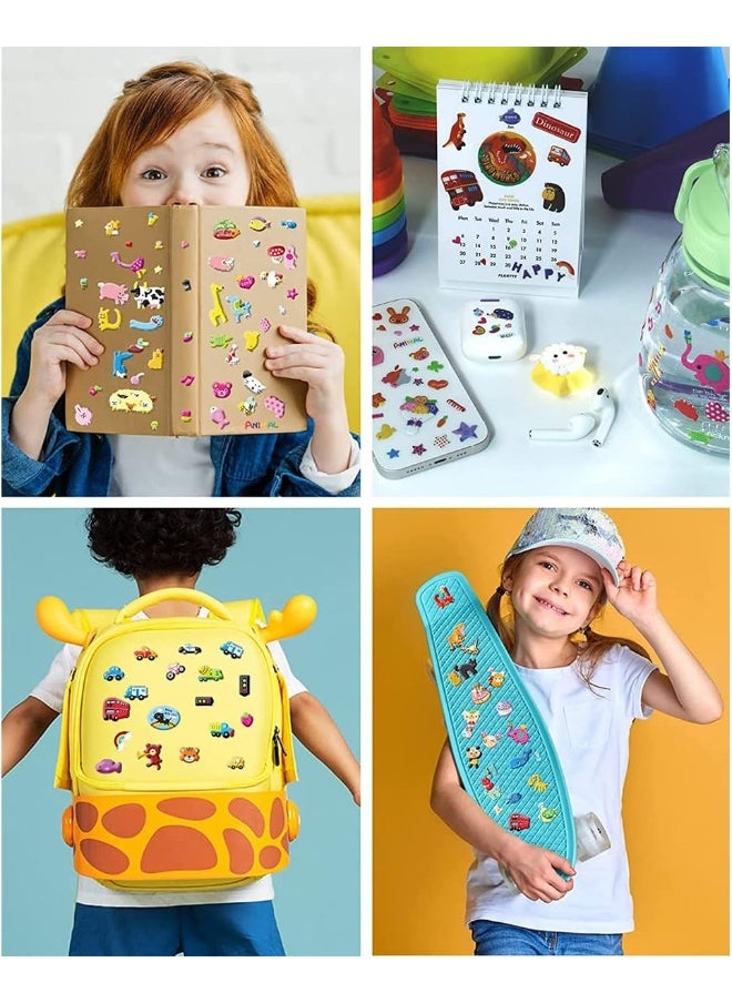 ECVV - ECVV 1800+(36 Sheets) 3D Puffy Stickers for Kids & Toddlers Variety Pack Cute Resuable Sticker for Boys Girls Puffy Small Stickers Sheets Including Animals, Letters, Numbers, Dinosaurs, Cars and More - Image 1