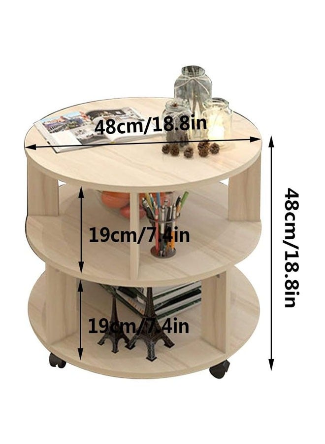 كيكي طاولة قهوة مستديرة بثلاث طبقات بتصميم أنيق لغرفة المعيشة - Image 3