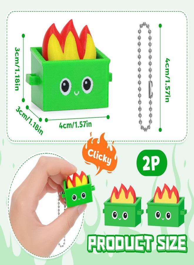 Dalycro Dumpster Keyboard Clicker Fidget Keychain, Dumpster Fidget Gifts for Coworkers Office Desk Accessories Home Travel Stress Anxiety Relief (Green, 2P) - Image 2