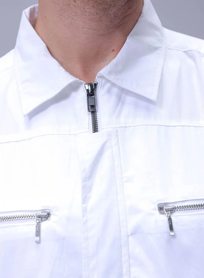 The Indian Garage Co Men Boxy Fit Solid Half Sleeves Cutaway Collar Street Wear Shirt