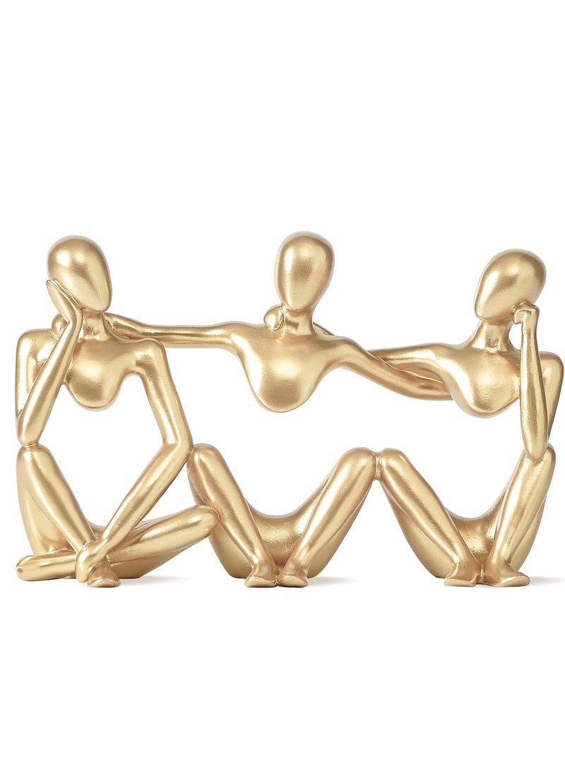 Generic Home Office Figurines Decor - Best Friends Statue Gold Home Decor, Modern Sculptrure For Coffee Table Bookshelf, Golden Figurines Table Decorations For Living Room Bedroom Office  - Image 1