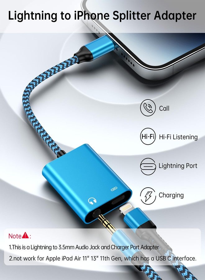 Haoano iPhone Headphone Splitter for Apple 14 Pro Max 13 12 11 Se Xr Xs X 8 Plus, 2 in 1 Dual Lightning to 3.5mm Audio Jack & Charge MFI Certified iPhone Aux Dongle Cable Adapter Support Call/Listen/Charge - Image 3