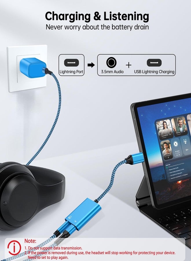 Haoano iPhone Headphone Splitter for Apple 14 Pro Max 13 12 11 Se Xr Xs X 8 Plus, 2 in 1 Dual Lightning to 3.5mm Audio Jack & Charge MFI Certified iPhone Aux Dongle Cable Adapter Support Call/Listen/Charge - Image 4