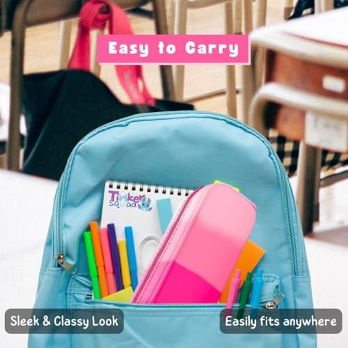 Tinker Squad Silicone Pencil Box Pouch for Girls & Boys | Aesthetic Pouches for Stationery for School | Pencil Case Pouch | Pencil Bag for School | Pen Pencil Pouches for College Girls Boys, Pink - Image 4