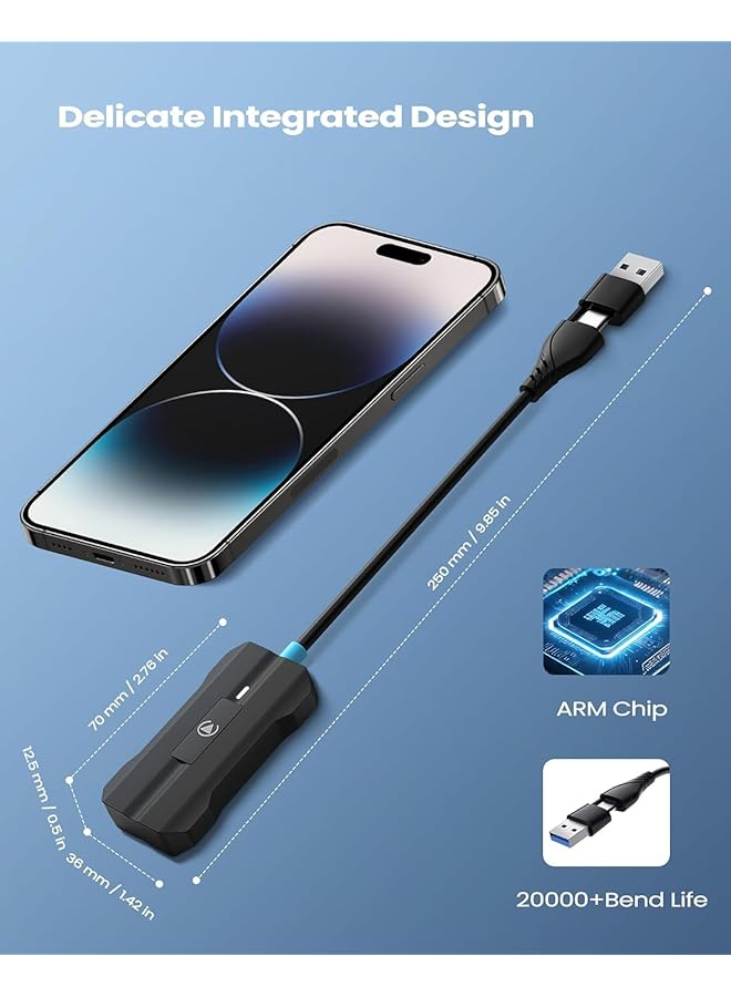 NALACAL محول كار بلاي لاسلكي مُحسّن لعام 2024، يحول دونجل كار بلاي السلكي إلى لاسلكي، توصيل وتشغيل، محول كار بلاي لاسلكي متوافق مع نظام التشغيل iOS 10 والإصدارات الأحدث، اتصال تلقائي بدون تأخير - Image 4