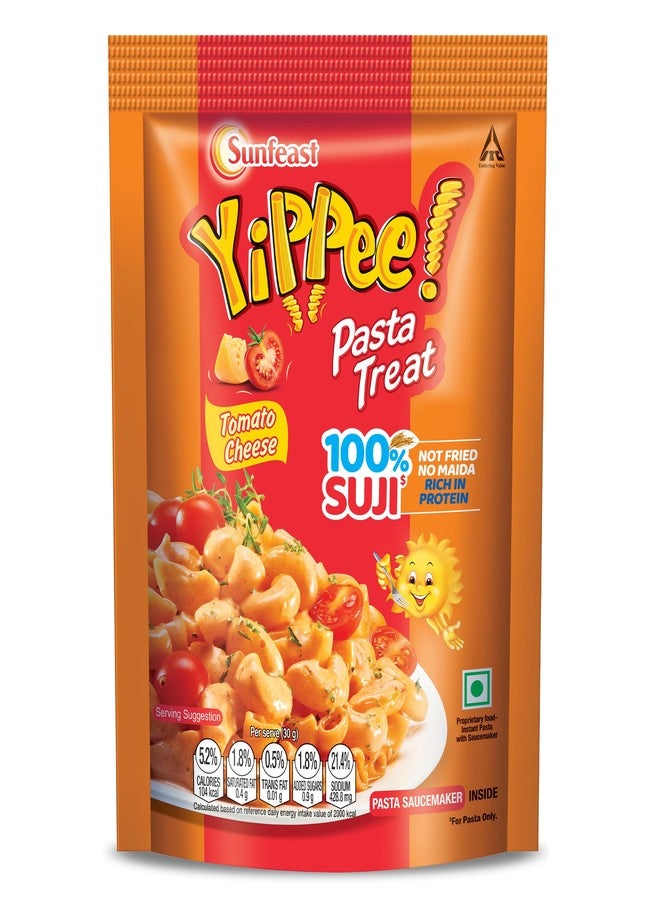 Sunfeast YiPPee! Pasta Treat|Tomato Cheese|Soft & Cheesy Pasta|Instant Pasta Made with Suji/ Rava,Vegetarian,70 gram/74.7 gram(weight may vary) - Image 1