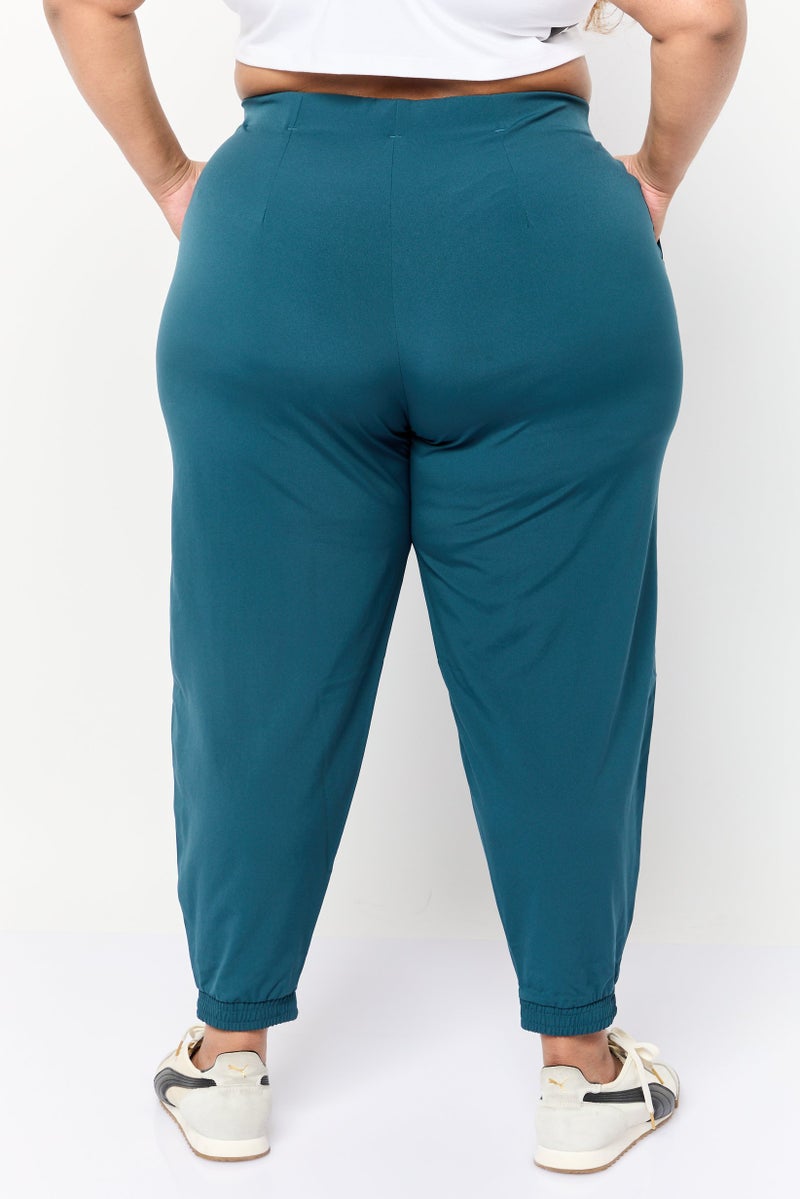 Adidas Women Regular Fit Training Track Pants, Teal Green - Image 2