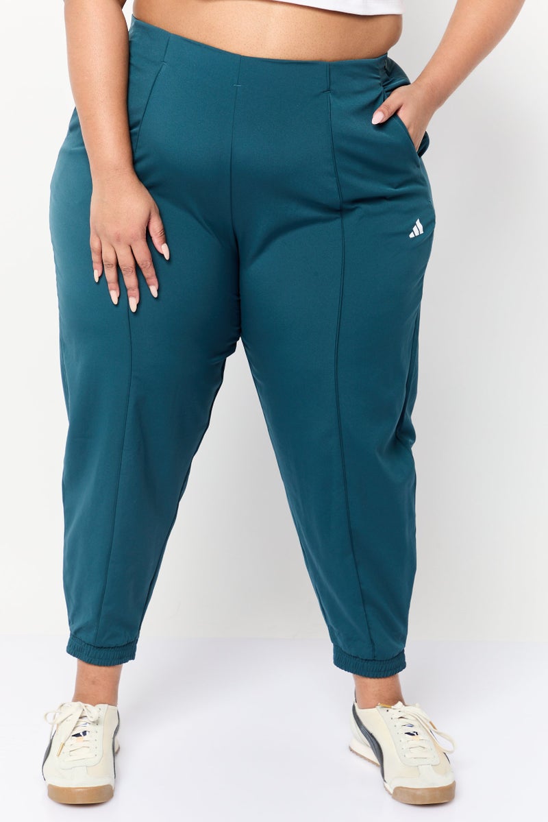 Adidas Women Regular Fit Training Track Pants, Teal Green - Image 1