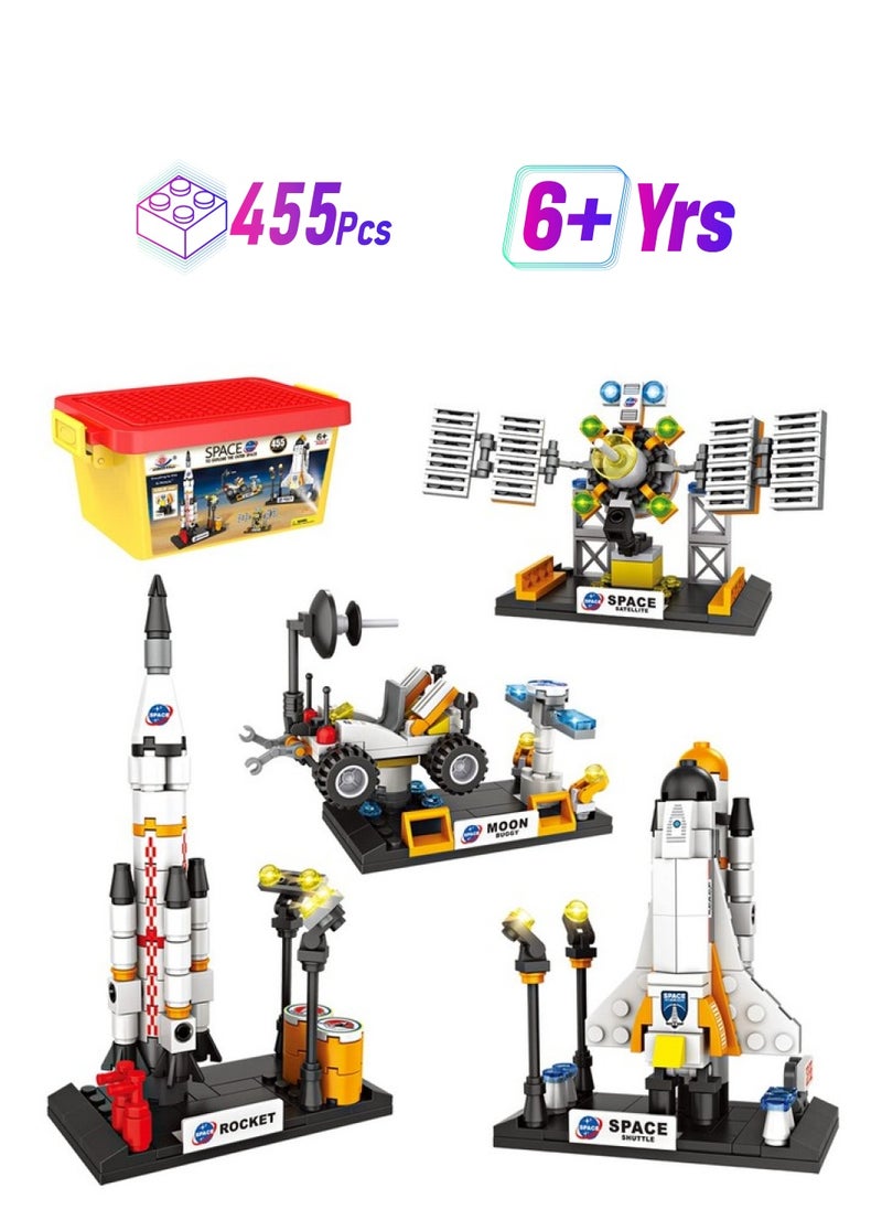 EP EXERCISE N PLAY City Space Exploration Toys Stem Aerospace Building Kit Toy With Rocket Space Shuttle Moon Buggy Satellite Best Gifts For 6 7 8 9 10 11 12 Years Old Kids Boys Girls (455 Pieces)  - Image 1