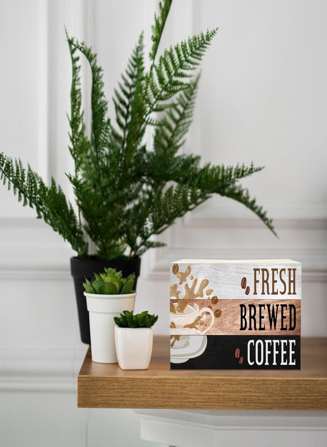 BXVRT Coffee Decorative Book Stack, Retro Tiered Tray Decor, Farmhouse Coffee Stacked Books Set, Fresh Brewed Coffee Wooden Book Decor for Home Office Kitchen Coffee Bar Coffee Corner Coffee Station -10 - Image 3