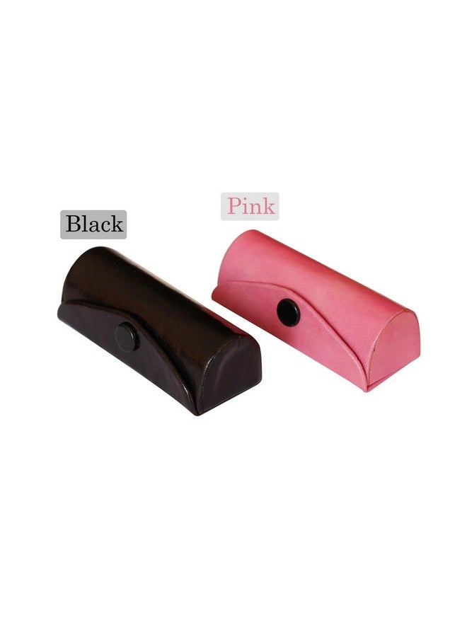 ARTISENIA - ARTISENIA Set of 2 Leather Lipstick Case Holder Organizer Bag for Purse lipstick holder Durable Soft Leather | Cosmetic Storage Kit With Mirror (Pink & Black) - Image 1