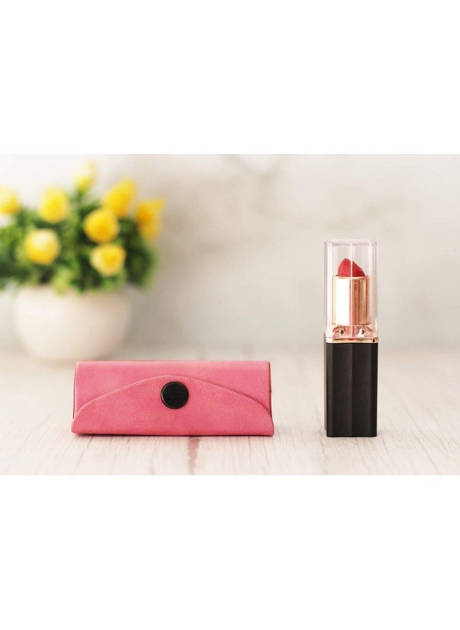 ARTISENIA - ARTISENIA Set of 2 Leather Lipstick Case Holder Organizer Bag for Purse lipstick holder Durable Soft Leather | Cosmetic Storage Kit With Mirror (Pink & Black) - Image 1