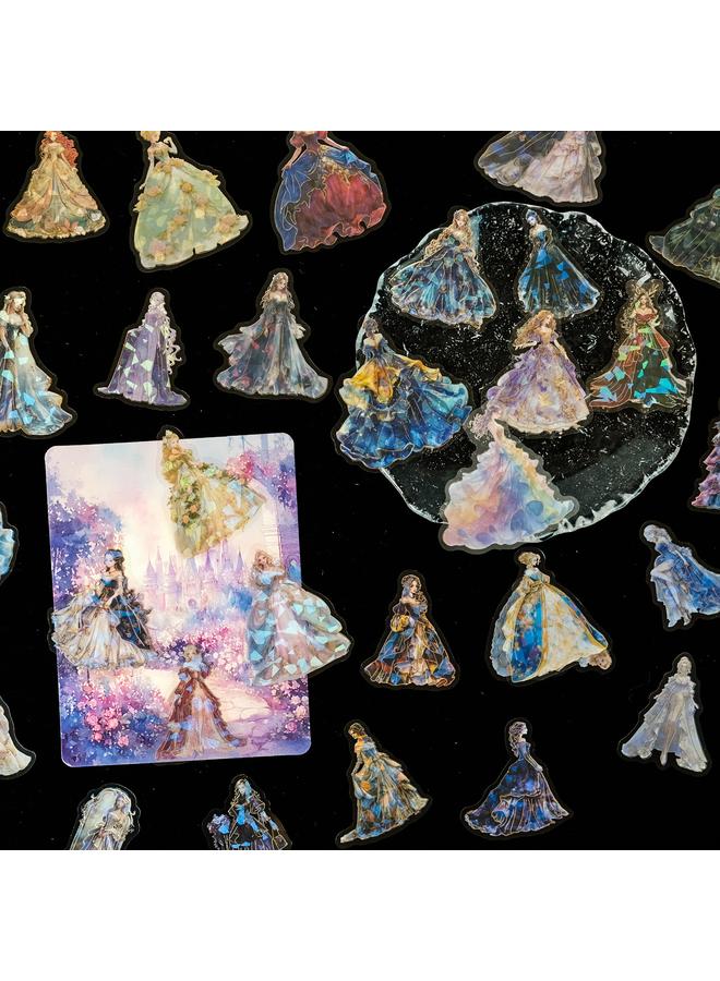 Bluejw 30 Pieces Of Dinner Gilding Dress Beauty Pet Stickers Hand Account Material Retro Decorative Graffiti Stickers - Image 2