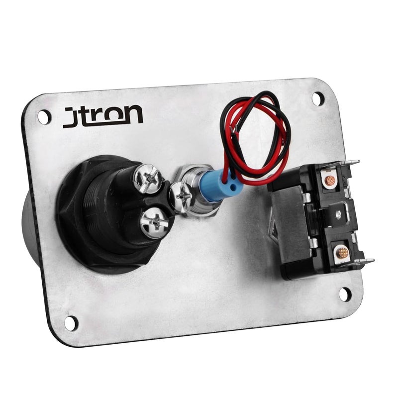 Jtron DC12V Racing Car Ignition Switch Panel with Engine Start Push Button and Blue Indicator Light - Image 4