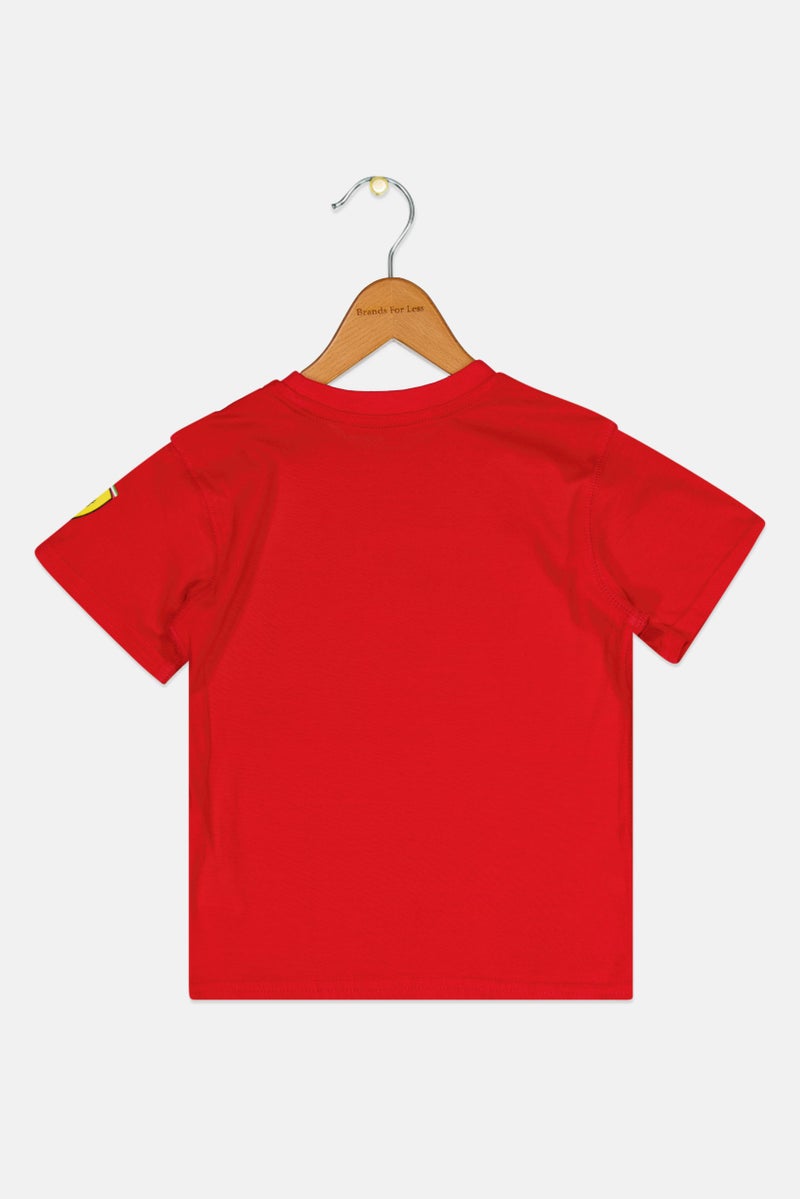 Scuderia Ferrari Toddlers Girl Crew Neck Short Sleeve Brand Logo T-Shirt, Red - Image 3