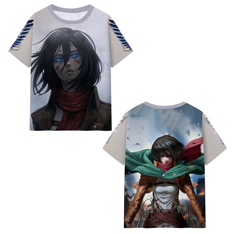 Attack Giant Attackt Shirt Short Sleeve Peripheral Milk Silk Full Color 3D Digital Printing Clothes Base Shirt - Image 1