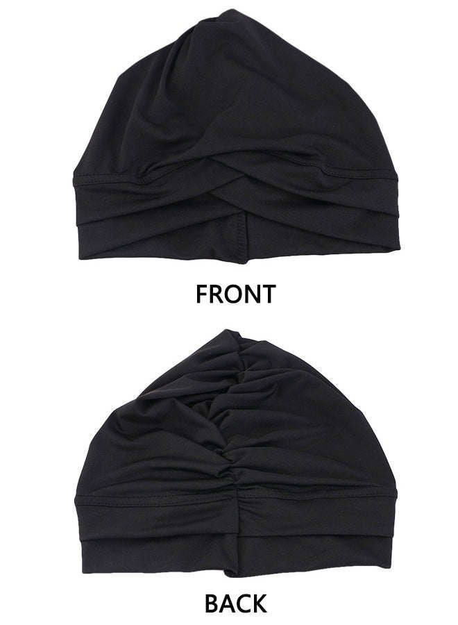 HAWAWA 4 Pieces Turbans for Women, Lightweight Stretchy Head Wraps Chemo Headwear Beanie Cap Sleep Hat for Women Girls - Image 3