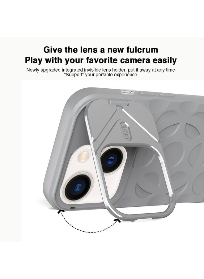 S-TOP Case For iPhone 14 Lens Frame Holder MagSafe PC Hybrid TPU Phone Case - Image 3