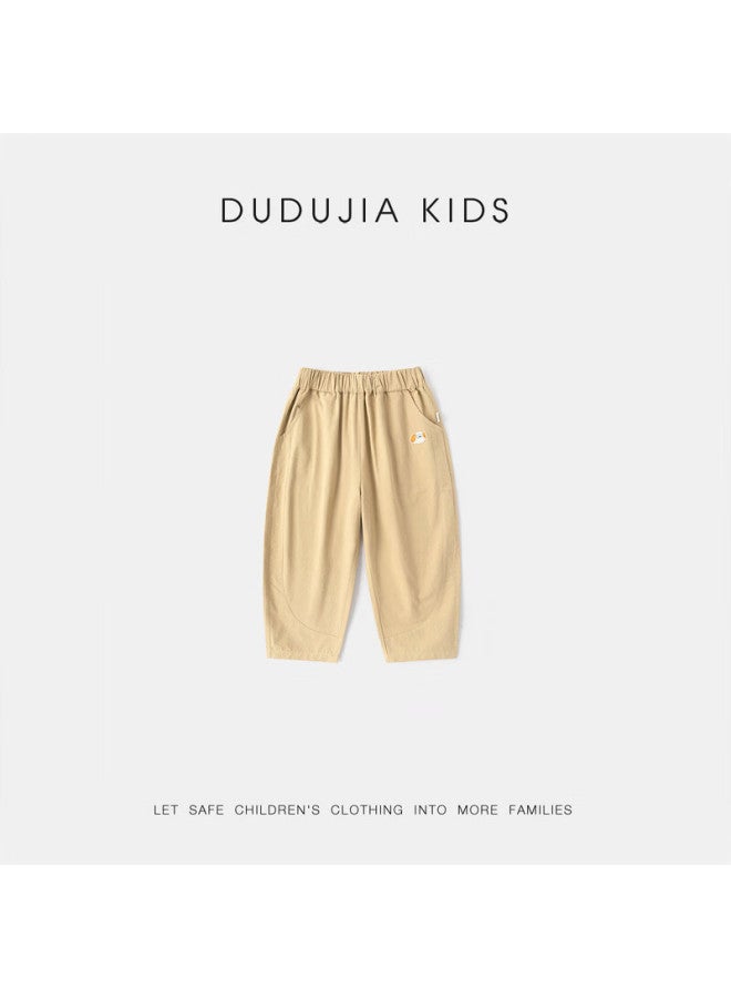 Dudu Boys Cargo Pants Korean Style Spring Girls Patchwork Children's Trousers Baby Kids Fashion Khaki 80 - Image 2