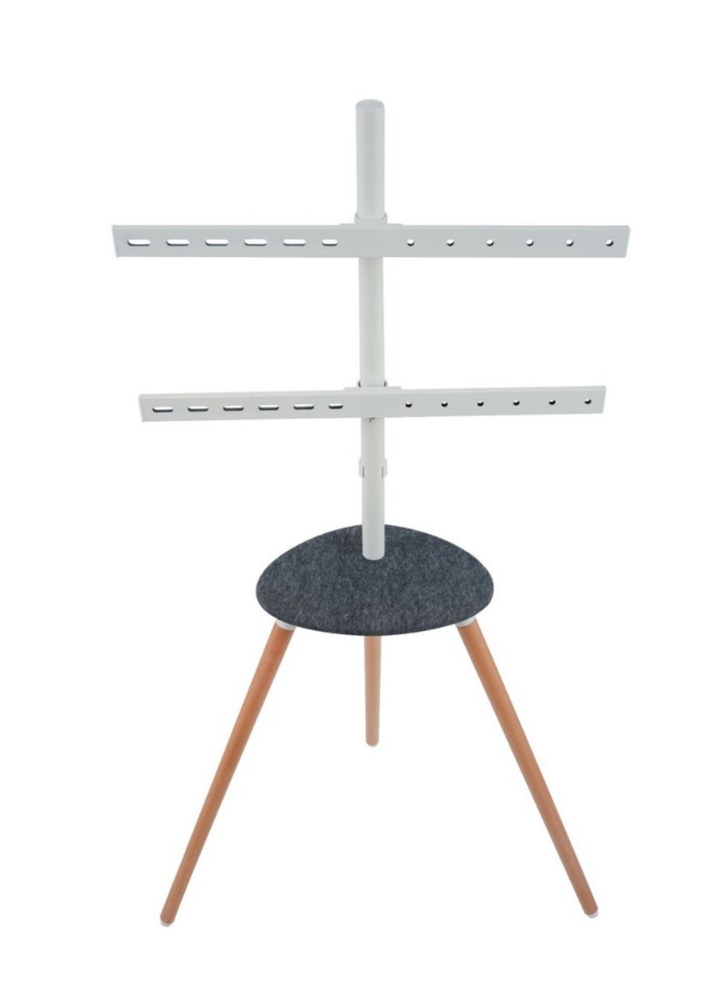 FlashHawk Easel TV Stand with Tripod Base for 45-65 inch Screen up to 40kg Height Adjustable TV Stand Tripod with Tray for Living Room 180°Swivel - White  - Image 2