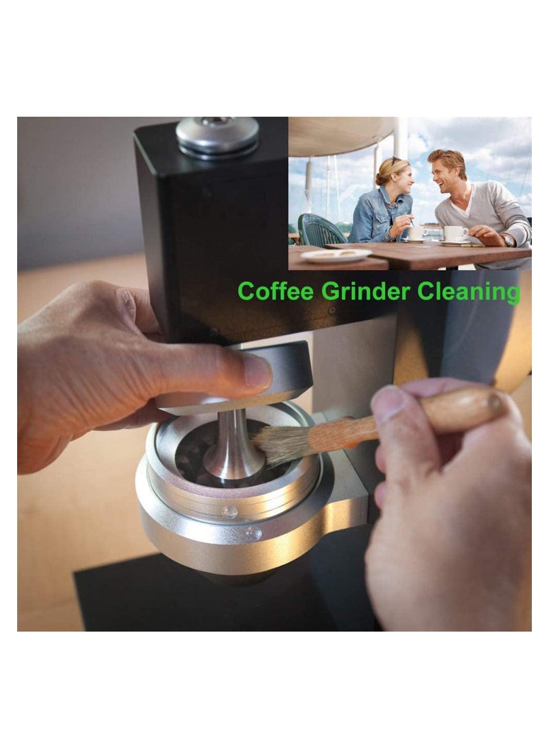 SYOSI طقم فرش قهوة احترافي يتضمن فرشاة لتنظيف آلة طحن القهوة الخشبية وفرشاة نايلون لفرق رأس آلة القهوة - Image 4