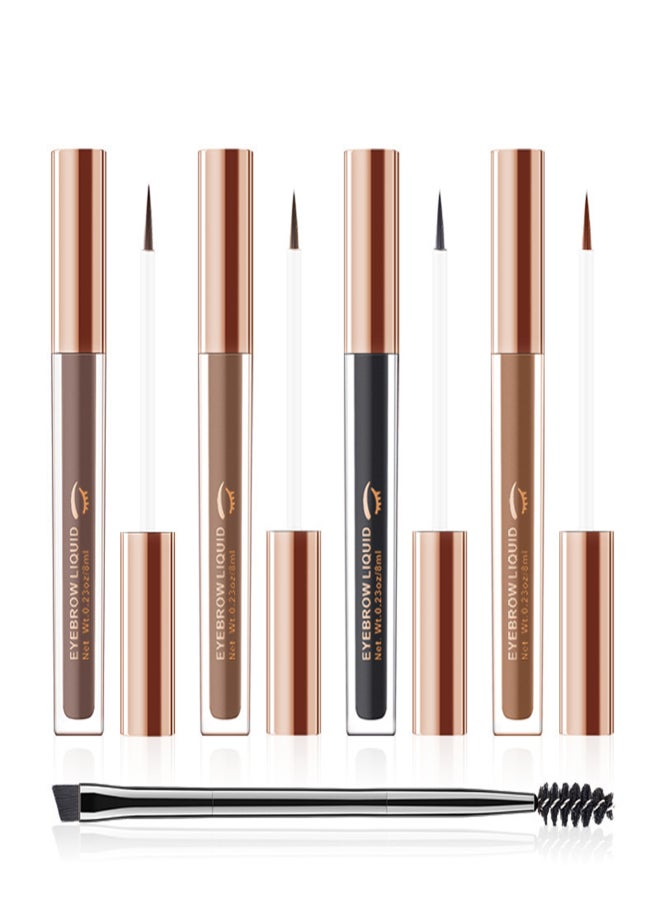 Vibely 8ml Eyebrow Liquid Dyed Eyebrow Paste Three-dimensional Waterproof Water-based Eyebrow Pencil with Double-headed Brush - Image 5