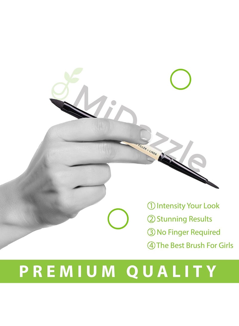 Omidazzle Premium Wooden 2 In 1 Lip Filler And Lip Liner Brush (Mimb00515) - Image 3