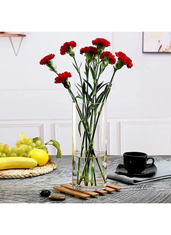 Excellence - 10 Inch Tall Clear Glass Cylinder Vases Bulk Set of 3 Cylinder Floating Candle Holders Bulk Plant Flower Vases for Centerpieces Wedding and Home Decoration - Image 1