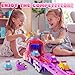 Hot Bee Girls Toy Car Set with Unicorn Toys Truck 6 Princess Cars 2Player Fold Out Track with Light Sound Friction Power Car Toys Birthday Gifts for 3 4 5 6 7 Year Old Toddler Girl - Image 4