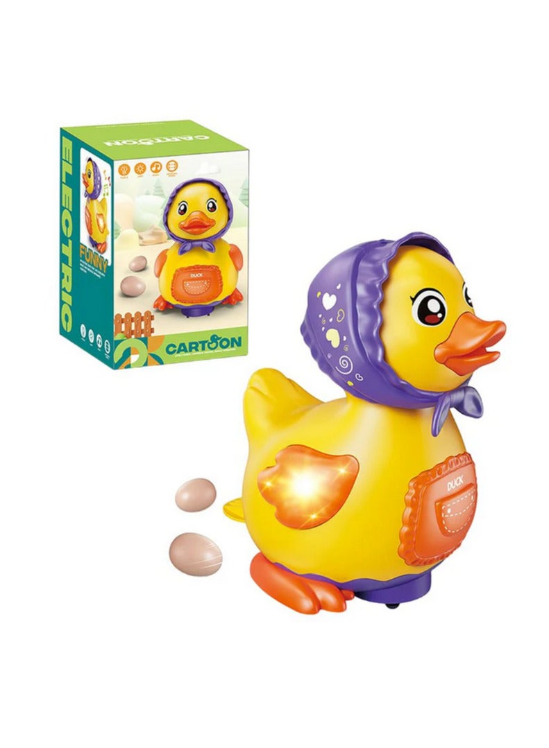 Moving Duck Toy for Kids Laying Eggs, Musical Sound with Colorful Lights for Kids - Image 1