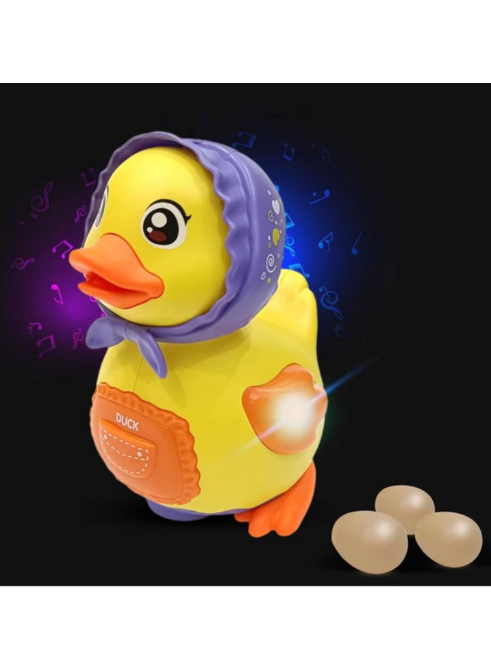 Moving Duck Toy for Kids Laying Eggs, Musical Sound with Colorful Lights for Kids - Image 3
