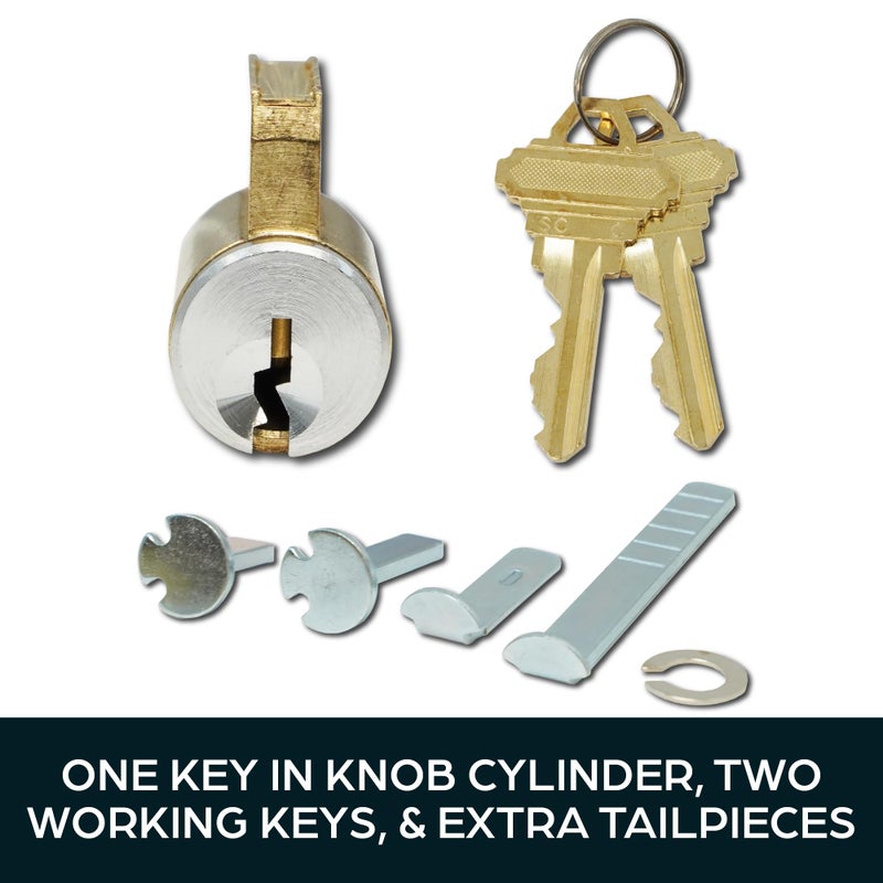 Summit Doorware Key in Knob Cylinder | Schlage SC1 Compatible | Satin Chrome Finish | Replaces Cylinder Locks | Includes 2 Keys | Fits Grade 1 & 2 Locksets - Arrow, Schlage, & More - Image 2