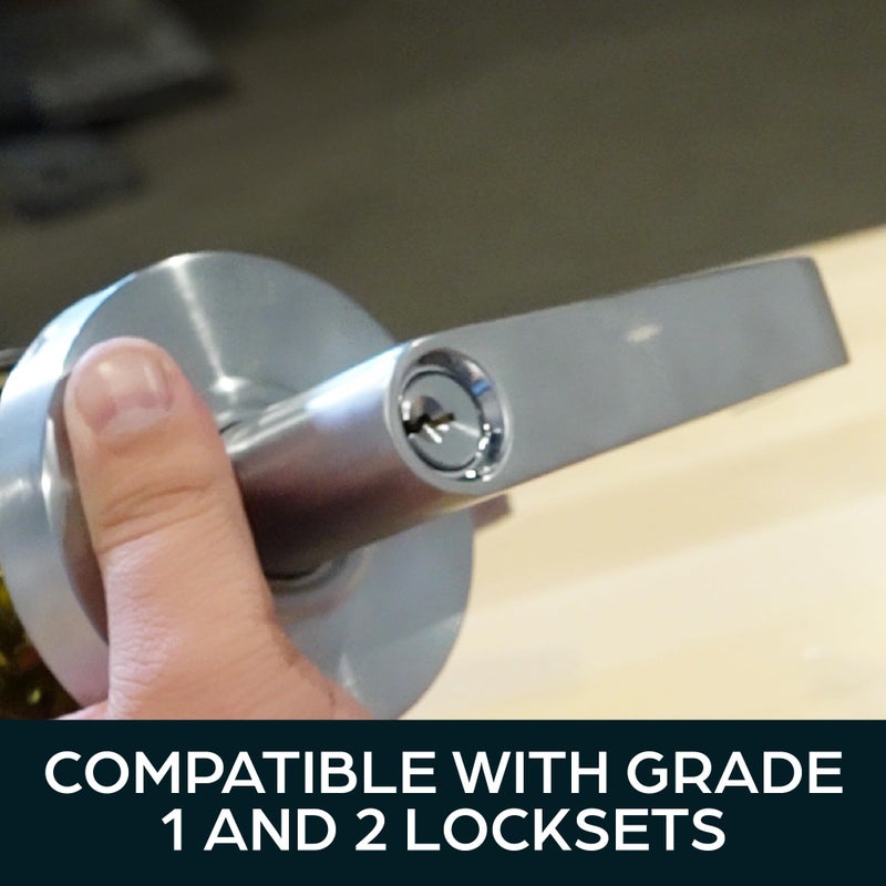 Summit Doorware Key in Knob Cylinder | Schlage SC1 Compatible | Satin Chrome Finish | Replaces Cylinder Locks | Includes 2 Keys | Fits Grade 1 & 2 Locksets - Arrow, Schlage, & More - Image 5