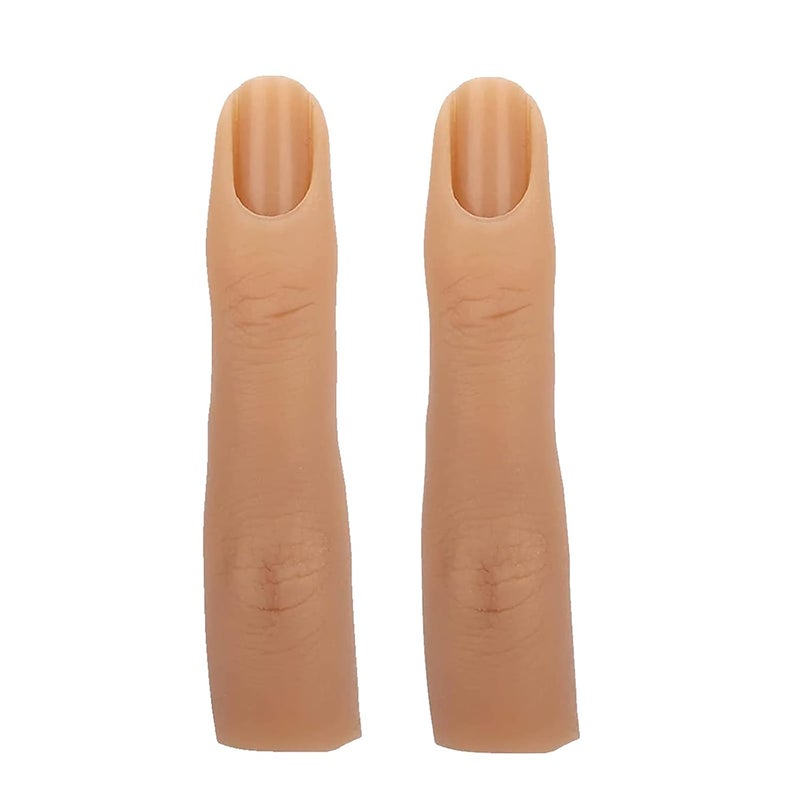 Yokilly Silicone Practice Fingers for Acrylic Nails, Bendable Fake Nail Training Finger Manicure DIY Nail Art (3-2pcs) - Image 1