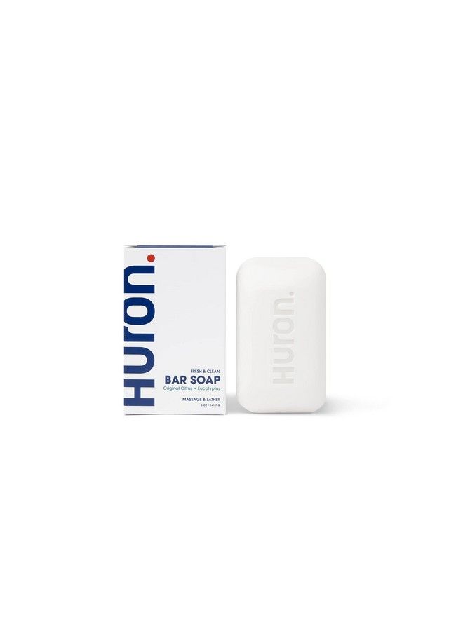 Huron Bar Soap For Men Hydrating Body Soap Vitaminrich Soap With Shea Butter & Coconut Oil Keeps Skin Clean Smooth & Moisturized Original Citrus + Eucalyptus 1 Bar - Image 1