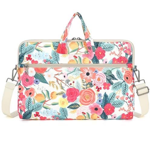 DACHEE Laptop Shoulder Bag for 15 Inch/15.6 Inch Macbook Pro (Garden Rose Shoulder, 15 inch/15.6 inch) - Image 4