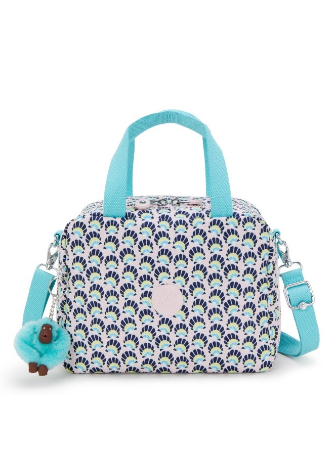 kipling Miyo Kids Insulated Medium Lunch bag with Trolley Sleeve, 8L, 0.26 kg  - Geo Shell (Print)  - Image 1