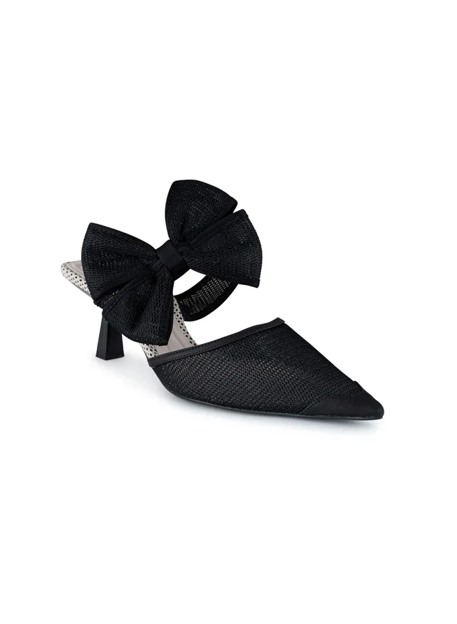 فينتشي صنادل نسائية ذات قدم مدببة بحزام واحد مع كعب متوسط