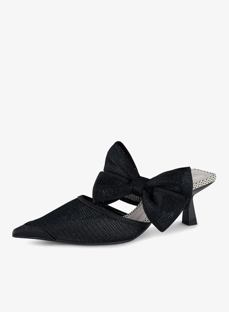 فينتشي صنادل نسائية ذات قدم مدببة بحزام واحد مع كعب متوسط