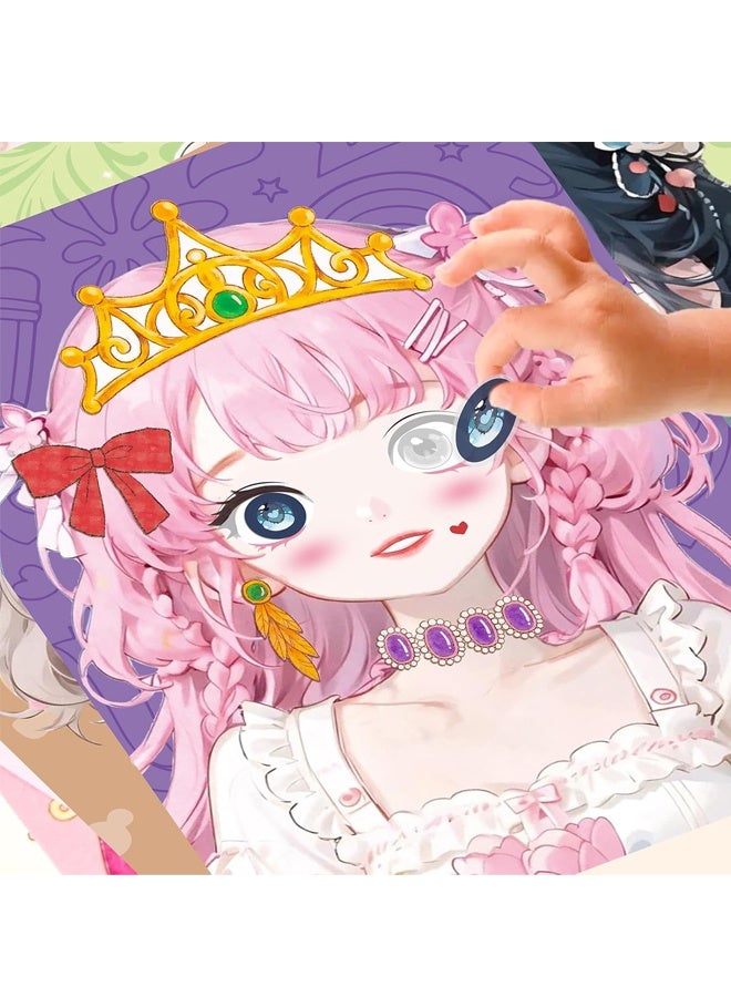 Art Craft Activity for Kids, Paper Craft Kits - Paper Makeup DIY Girls Toy Kit with Diamond Painting & Princess Dress Up Set - Image 5