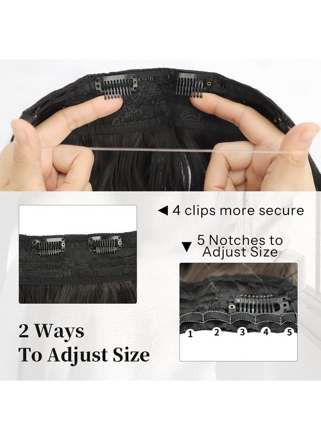 KooKaStyle Invisible Wire Hair Extensions With Transparent Wire Adjustable Size 4 Secure Clips Long Wavy Secret Hairpiece (24 Inch, Black)  - Image 3