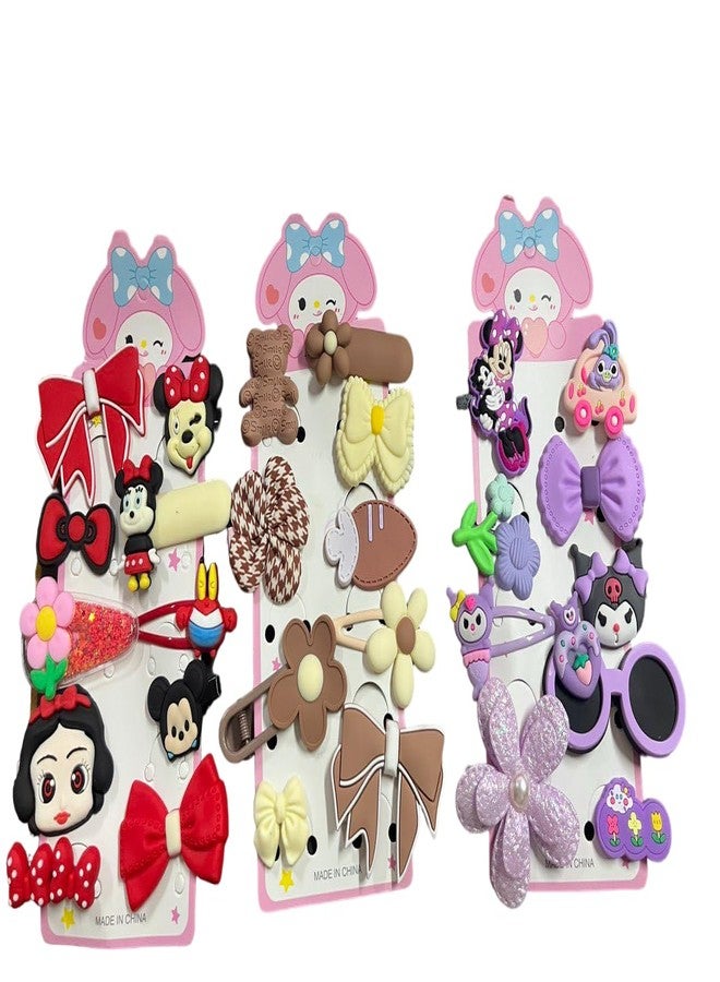 QUILBOOL Hairpin Girls Hair Accessories, Kids Hair Clips, Toddler Clips, Rainbow Hair Clips, Flower Rainbow Candy Fruits Butterfly Cute Cartoon Pattern Set of 1, Color - As Per availability. - Image 1