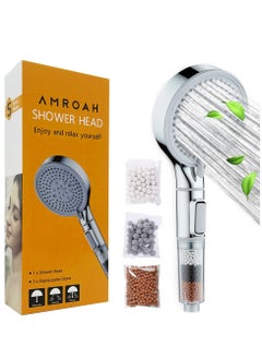 AMROAH Ionic High Pressure Filtered Shower Head with Hand Held, Showerhead Nozzle with 5 Spray Modes Bathroom Spa & Massage Filtration to Reduce Hair Loss & Dry Skin Ideal for Hard Water  - Image 1