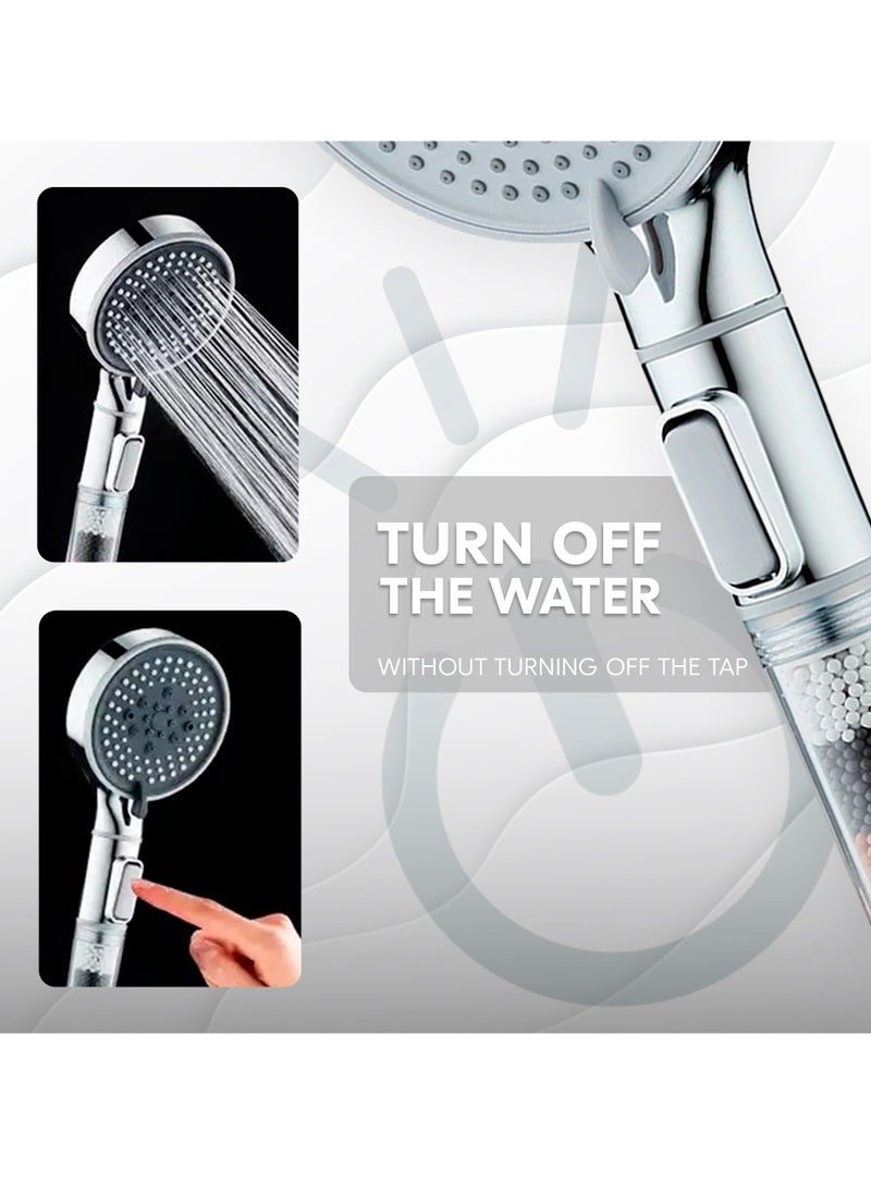 AMROAH Ionic High Pressure Filtered Shower Head with Hand Held, Showerhead Nozzle with 5 Spray Modes Bathroom Spa & Massage Filtration to Reduce Hair Loss & Dry Skin Ideal for Hard Water  - Image 4
