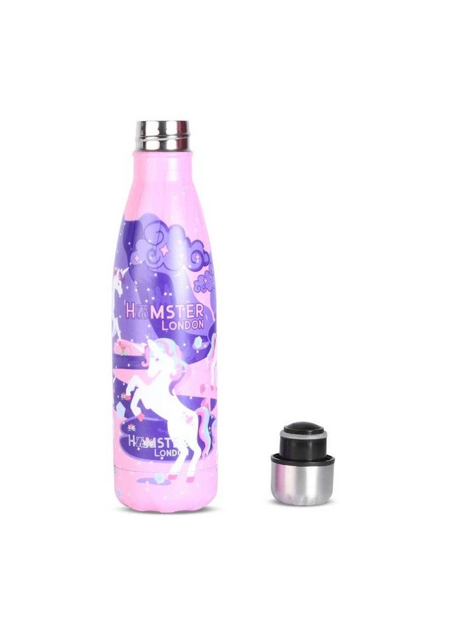 Hamster London Holo Neon Purple Unicorn Theme Stainless Steel Insulated Water Bottle | Thermos Flask Bottle 500ml | Hot and Cold | Food Grade & BPA Free Insulated Water Bottles - Image 2