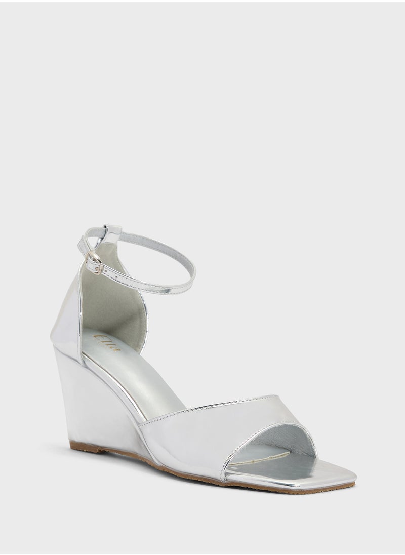 ELLA Mirror Counter Strap Wedge Sandal  - Image 2